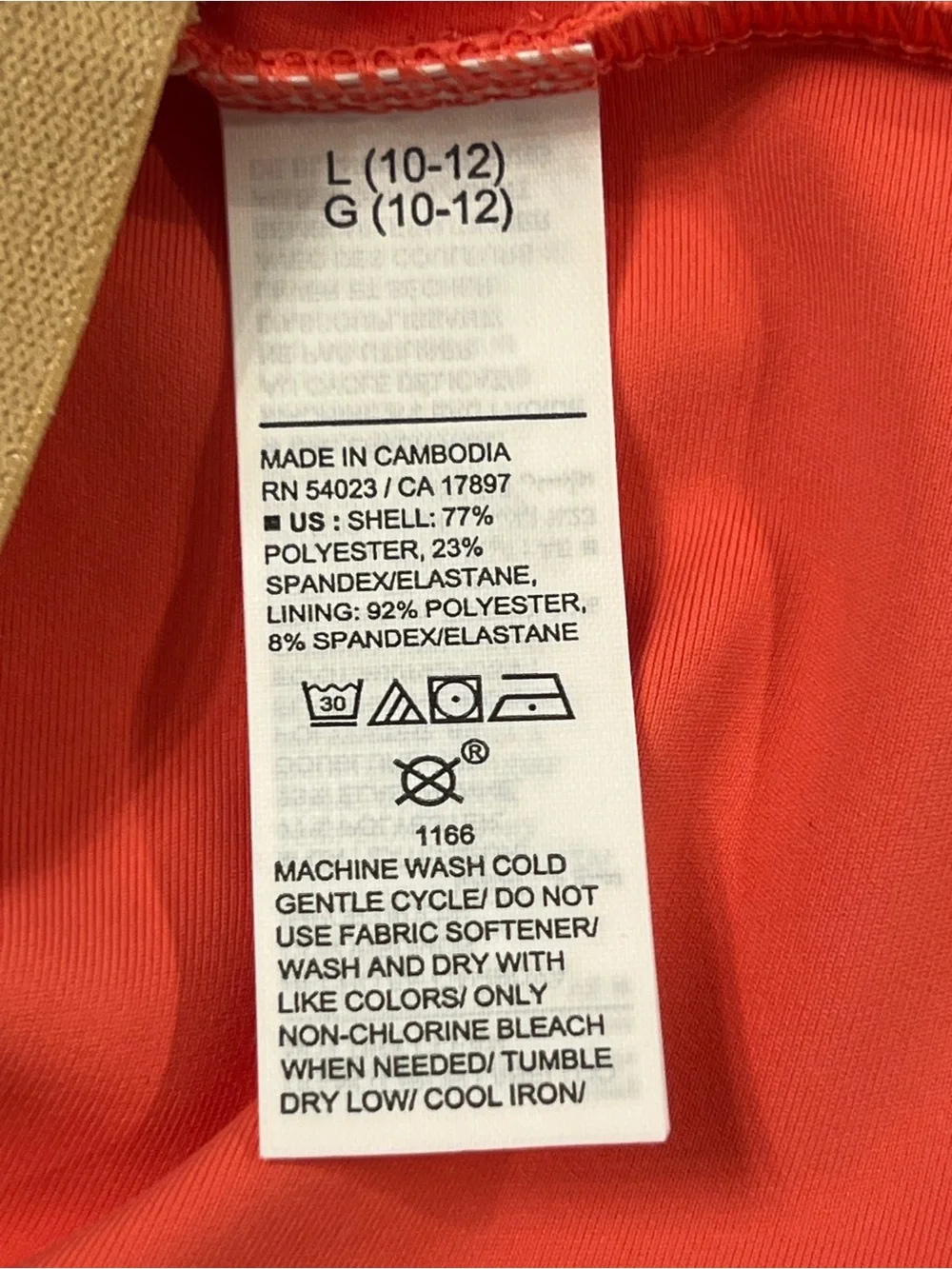 NWT Girls Old Navy Active PowerSoft Sports Bra Orange Coral Size L (10-12)